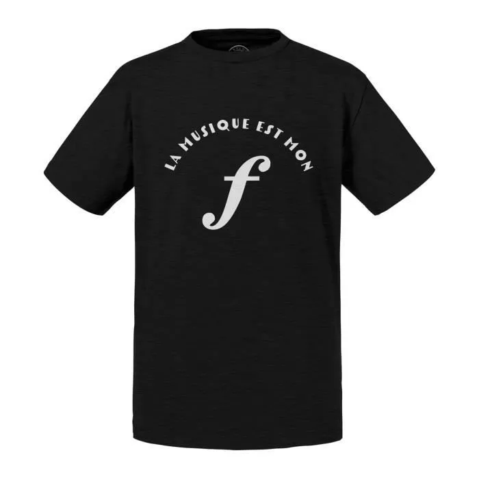 T-shirt Enfant Noir La musique est mon Forté Musique Musicien Classique-0
