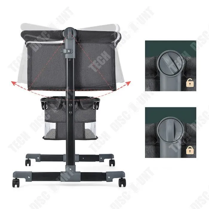 TD® Berceau nouveau-né épissage berceau lit multi-fonctionnel colonne vertébrale matelas portable amovible pliable avec moustiquaire-1