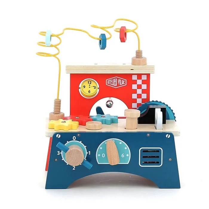 Etabli d'éveil multi-activités - Vilac - 2143 - Bois - Rouge - Pour Bébé à partir de 12 mois-0