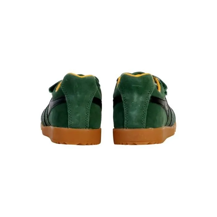 Basket Cuir  Gola Barrier Strap - Vert-Noir-Soleil-3