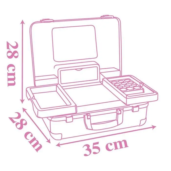Smoby - Disney Princesse - Valise beauté facile à transporter - 13 accessoires inclus : coiffure, onglerie, maquillage - Fabricatio-4