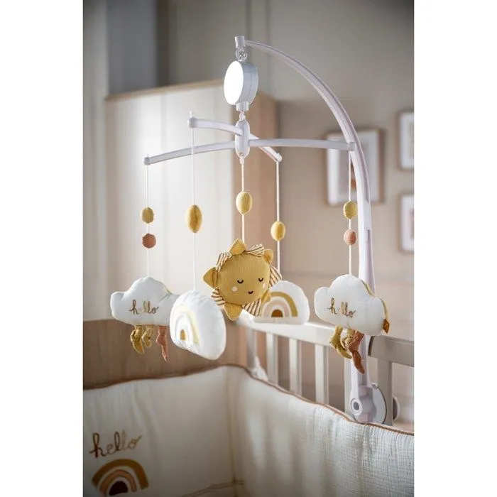 Mobile musical bébé soleil et nuage en coton Sunlight-2