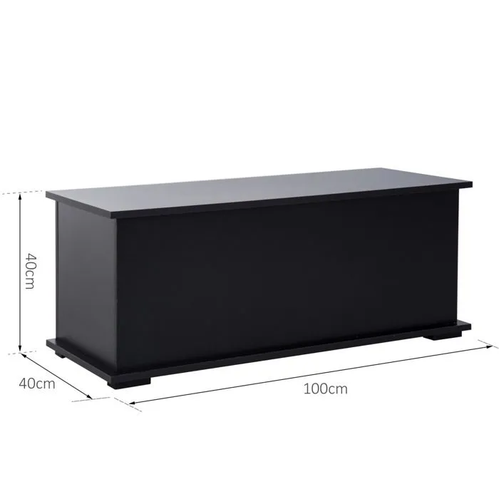 Coffre de rangement - coffre à jouets - HOMCOM - grande capacité de rangement - charnière verrouillée - 100 x 40 x 40 cm - noir-3