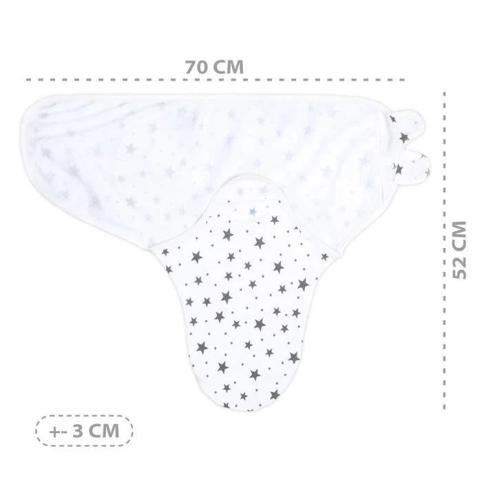 Lange bébé 0-3 mois - Couverture d'emmaillotage en coton Étoiles Nid d'ange-2