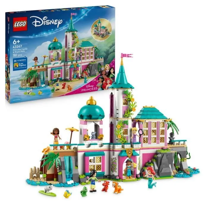 LEGO Disney 43267 Le Château des Princesses et les Animaux Royaux - Jeu Fille dès 6 ans-0