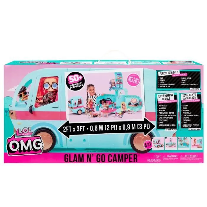 L.O.L. Surprise OMG Glamper (Bleu) - Camping Car poupées - L 90 x H 60cm-4
