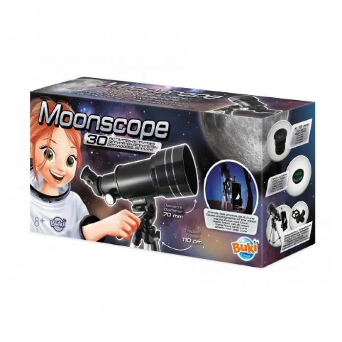 Télescope lunaire Buki - 30 activités - Pour enfants de 8 ans et plus - Noir-0
