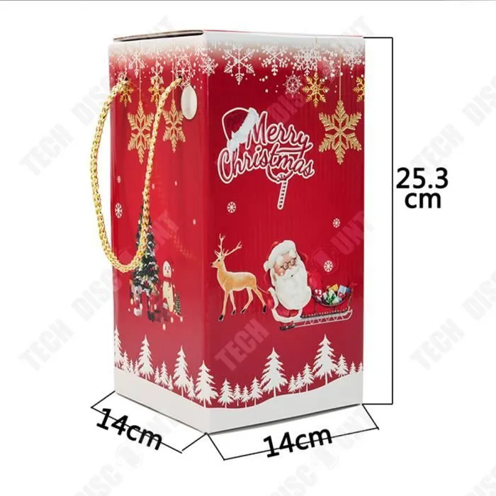 TD® Abat-jour en verre musical pour cadeau de noël, lumières d'arbre de noël, décoration de renne en cèdre, petits ornements de bure-3