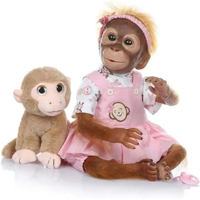 21 Pouces 51 Cm Reborn Poupée Fille Bebe Vinyle Souple Silicone Réaliste Simulation Nouveau-Né Poupées De Singe Nouveau-Né F[J984]-1