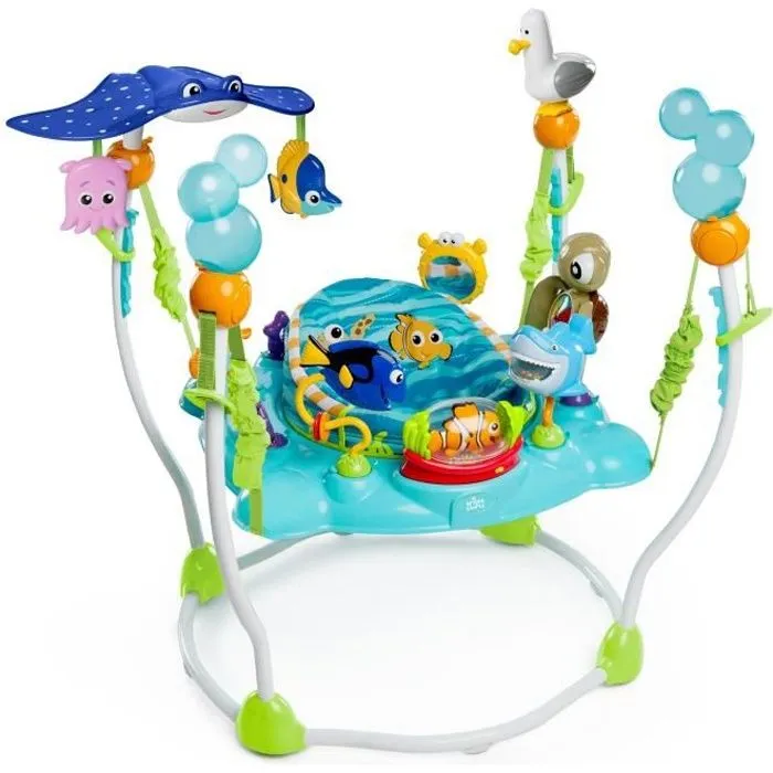 DISNEY BABY Aire d'éveil bébé multi-jouets, siège sauteur à rebonds évolutif, pivotant à 360° - Nemo - 13 jeux interactives Disney-0