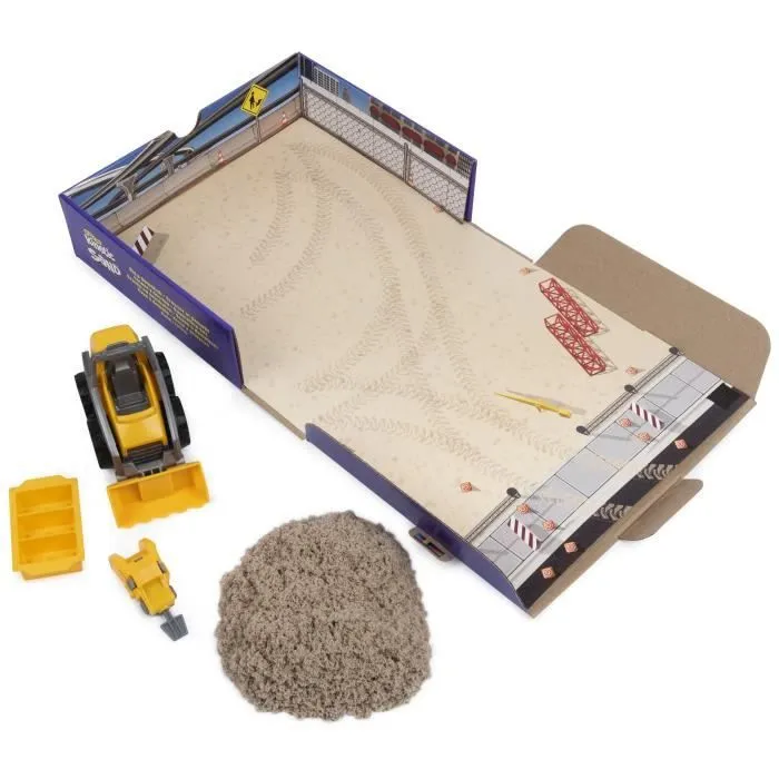 Coffret Kinetic Sand Chantier - KINETIC SAND - Creusez et démolissez avec 454g de sable naturel-2