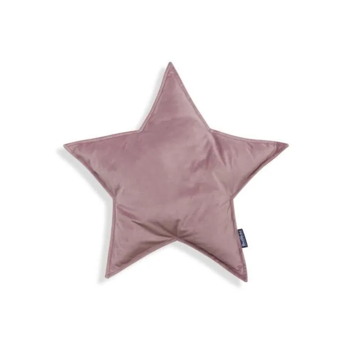 Bellochi Coussin Décoratif avec Rembourrage Hypoallergénique - Velours - Coussin Enfant en Forme de Étoile - Rose-0