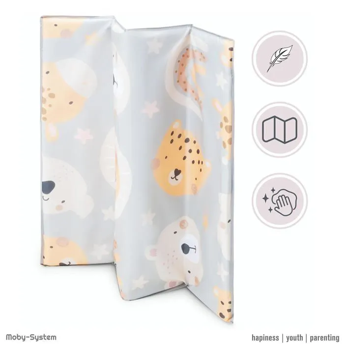 Moby-System Parc Bébé Pliable avec Matelas et Sac de Transport 97x100x77 cm- Lit Parapluie- Roues verrouillables- Antidérapant-5