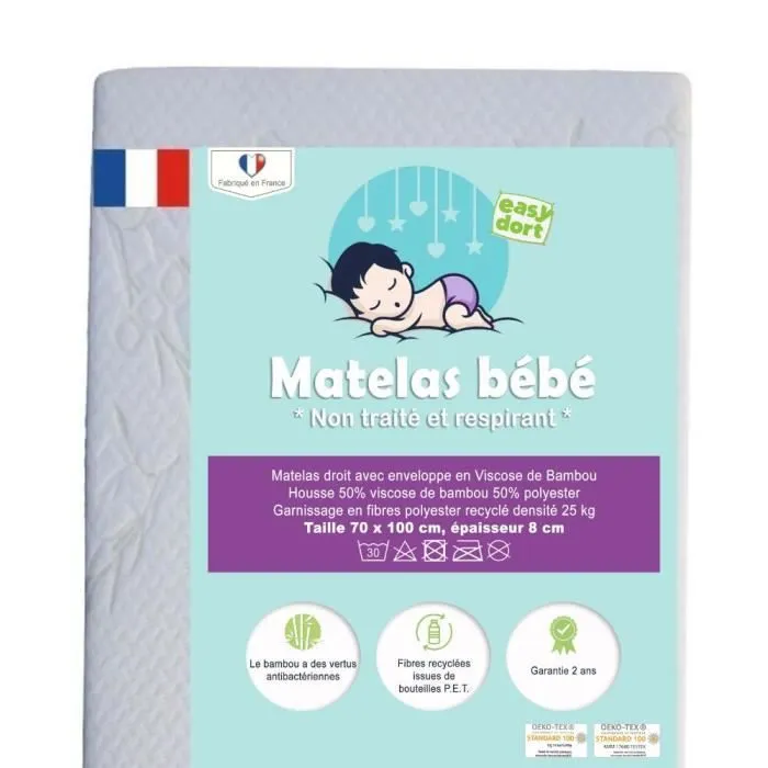 Matelas 70x100 cm berceau bébé ou lit bébé-0