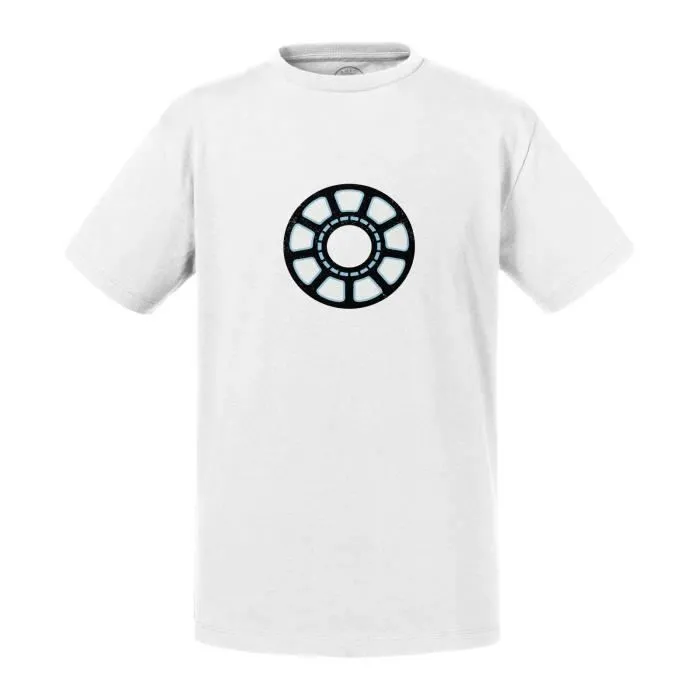 T-shirt Enfant Blanc Iron Man Arc Reactor Super Héros BD Film Geek-0