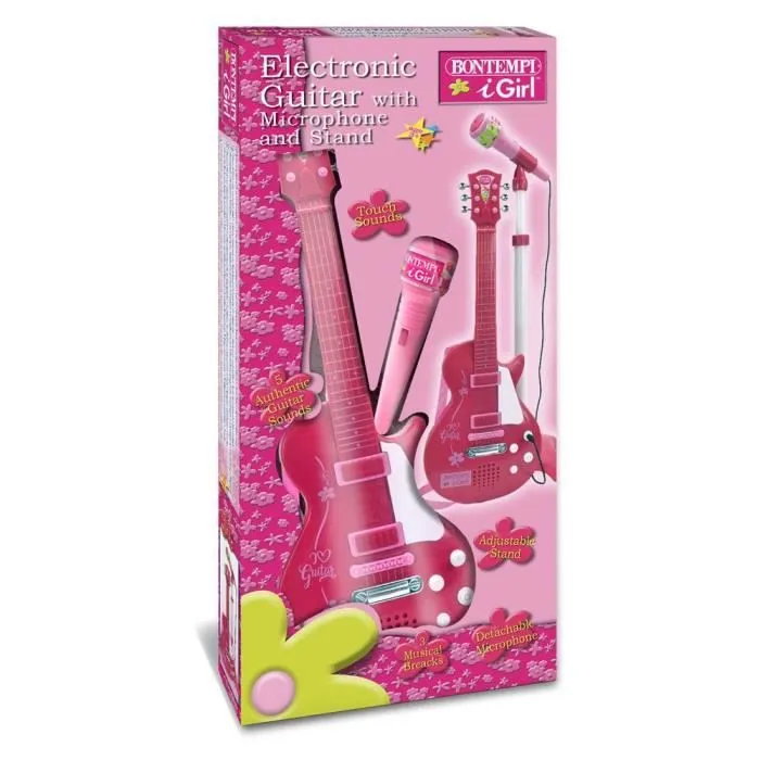 Guitare électronique rock Bontempi - Rose - 112 cm - Pour enfant-1