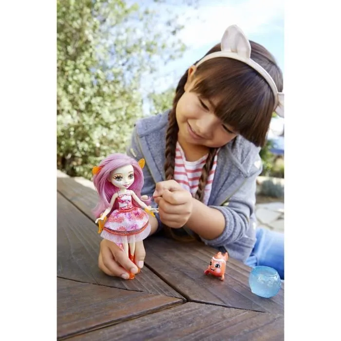 ENCHANTIMALS - Mini-poupée Cheveux Magiques & Poisson Clown-1