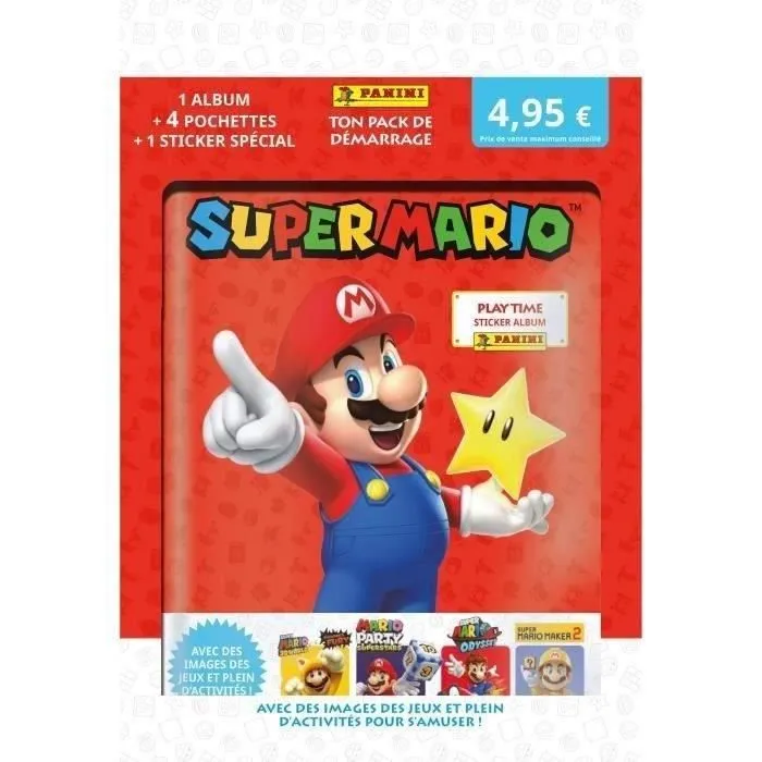 Album SUPER MARIO STICKERS + 4 pochettes + 1 sticker spécial - Nintendo - Collection de 368 stickers-0