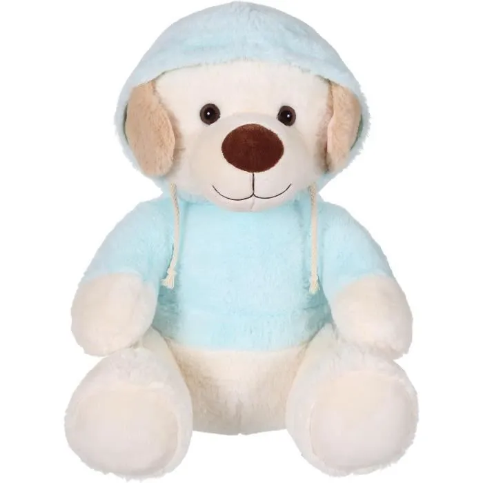 Chien en peluche - GIPSY - Sweat bleu clair - 40 cm-1