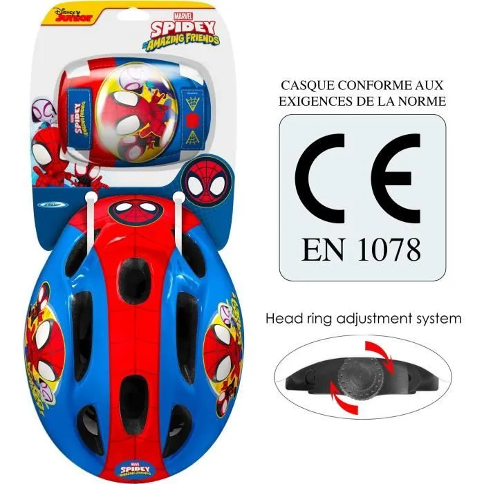 Casque + Coudières/Genouillères STAMP - Spidey pour enfant - Glisse urbaine-1