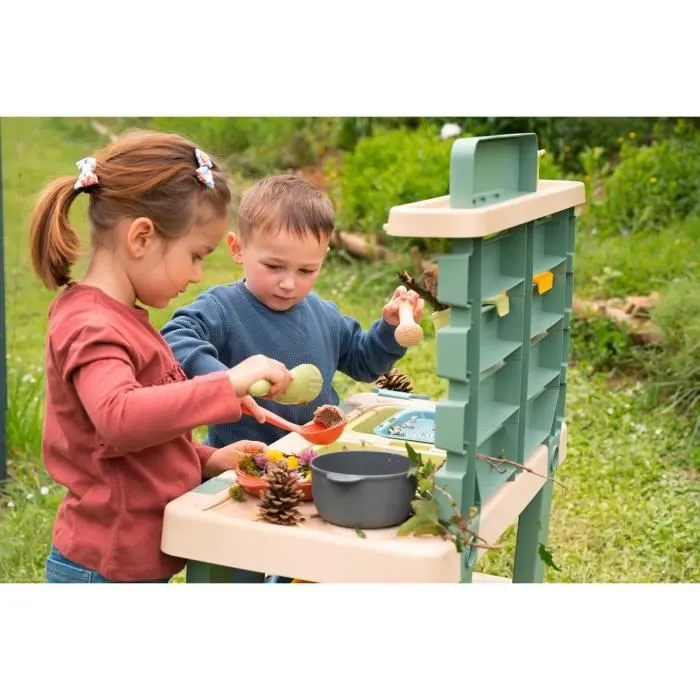 Smoby Life - Mud Kitchen - Jeu de cuisine en extérieur - 15 accessoires - Anti-UV - Matière Recyclée - Dès 3 Ans-2