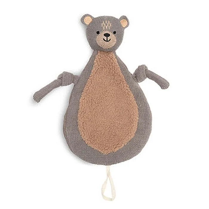 Attache Sucette doux Ours - JOLLEIN - Porte tétine - Bébé - Gris - Mixte-0