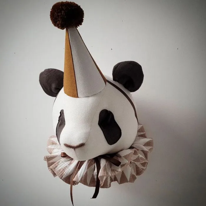 Trophée mural enfant en lin Panda Milo-4