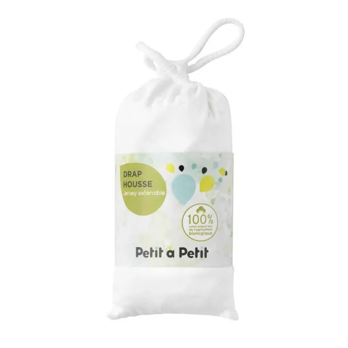 PETIT A PETIT Drap housse en jersey 100% bio 40x80cm blanc-0
