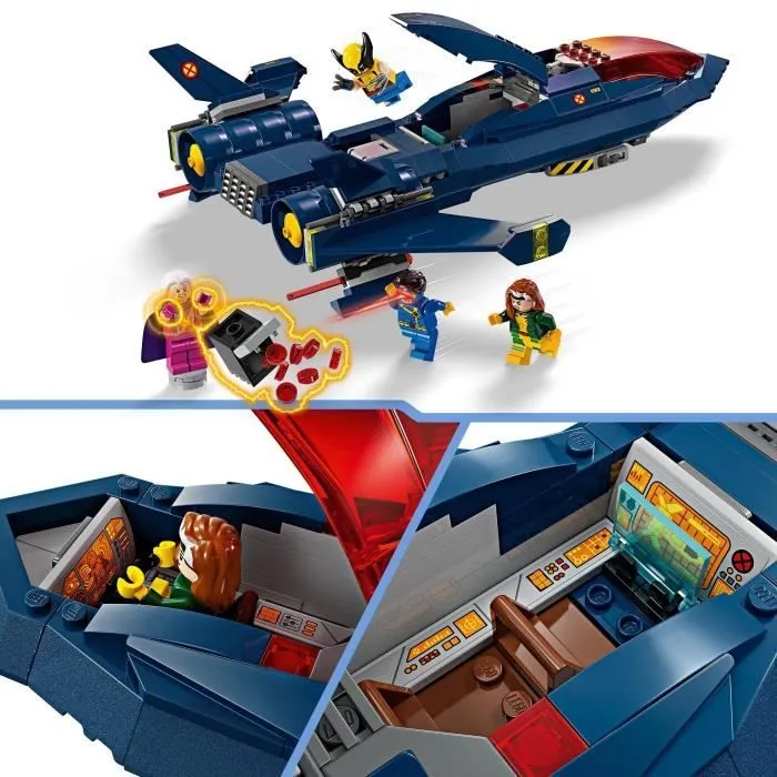 LEGO® 76281 Marvel Le X-Jet des X-Men, Jouet d'Avion, Chasseur avec Minifigurines de Super-Héros : Wolverine-2