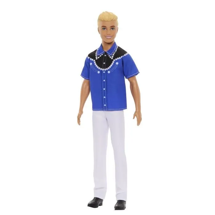 Barbie®-Fashionistas-Poupée Ken blond look western HRH25-3