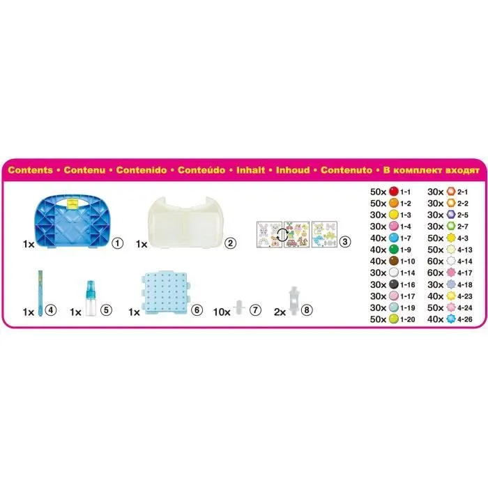 Aquabeads - Mallette d'initiation - 900 perles de différentes formes et couleurs-1
