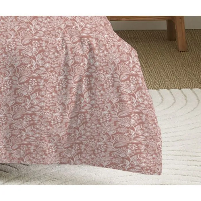 Parure de draps 4 pièces pour lit 160 x 200 cm "Grande largeur" Céleste pêche-3