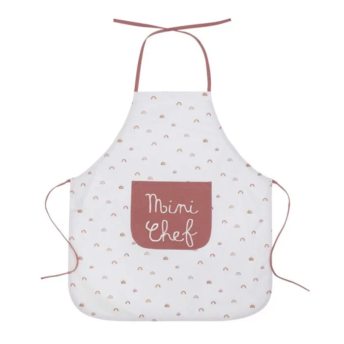 Tablier de cuisine en coton enduit "Mini Chef" imp. arc-en-ciel-0