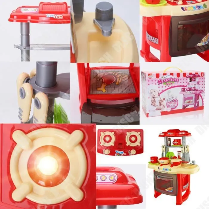 Jouets de cuisine Set pour Enfants dînette vaisselle simulation éducatifs ludiques apprentissage couleurs sons interactif jeu-3