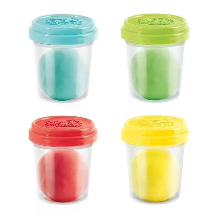Kit de 4 pots de pâte à modeler bio - CANAL TOYS Super Green - Sans gluten - 240g-2