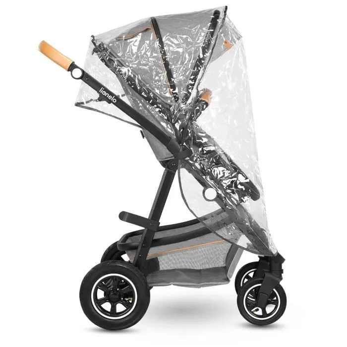 LIONELO Amber - Poussette bébé 2en1 - Jusqu'à 22Kg - Inclu nacelle, sac et accessoires - Gris-3