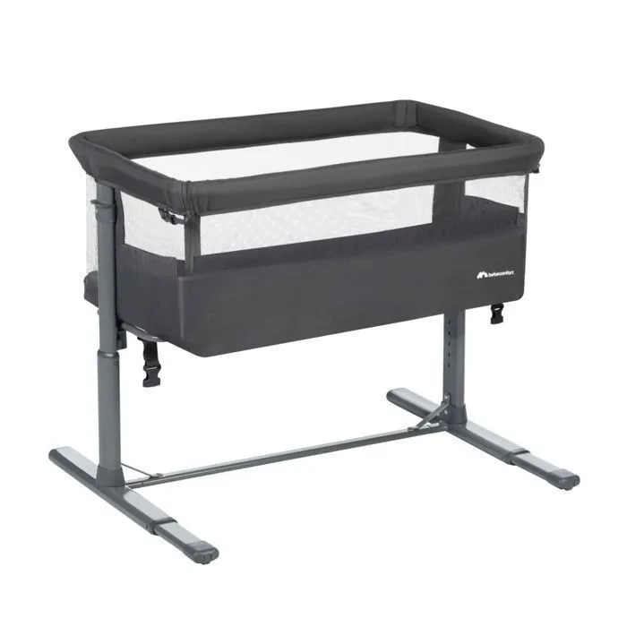 BEBECONFORT Zina Berceau Bebe & Cododo, 0-6 Mois (0-9 kg), Berceau Pliable, 5 Positions de Hauteur Réglables, Mineral Graphite-0