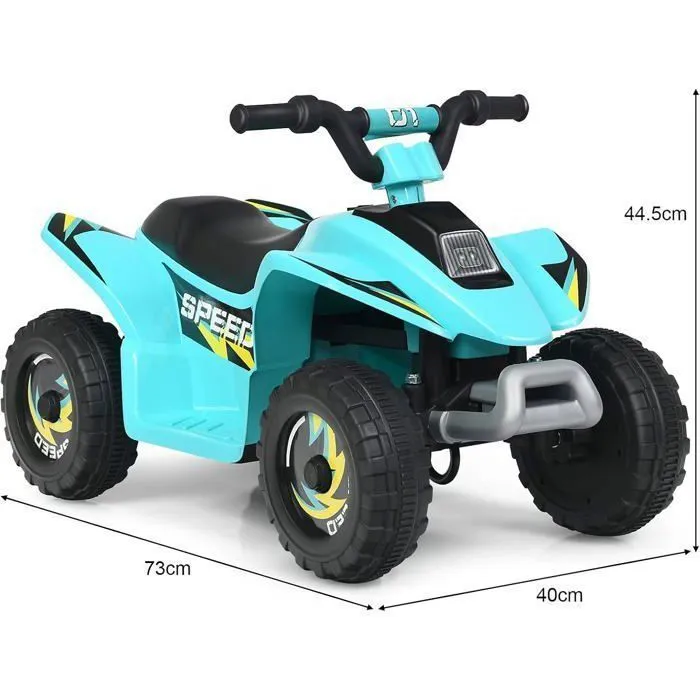 COSTWAY Quad Electriques pour Enfant 6 V 4,5 Km/H max. Voiture Buggy pour Enfants de 3Ans+ Bleu-5
