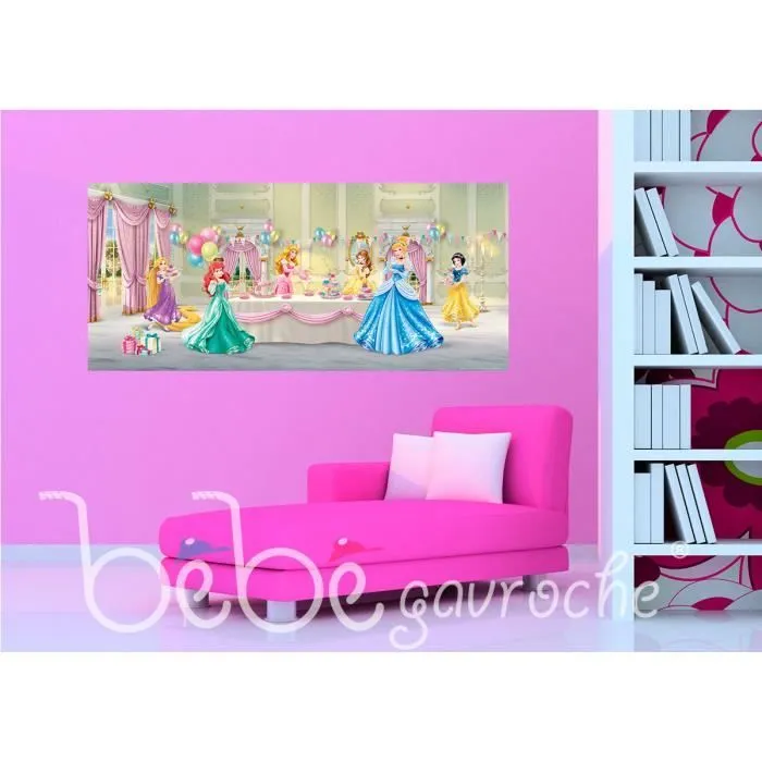 Poster Princesse Disney - Joyeux Anniversaire Princesses - AG DESIGN - Rectangulaire - Bleu-1