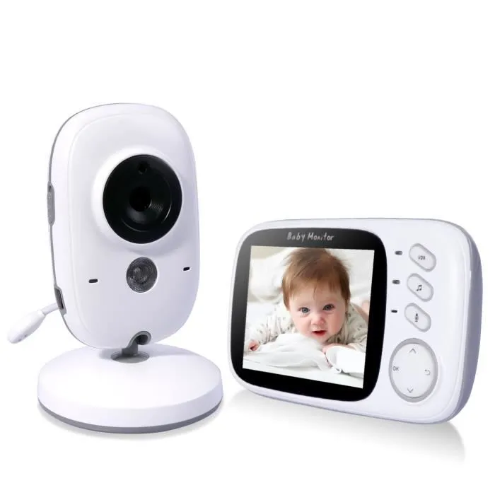 Babyphone Caméra, Cool&Fun Bébé Moniteur Vidéo Sans fil 3,2" Écran LCD Couleur Ecoute Bébé Vidéo avec Caméra Vision Nocturne,VB603-0