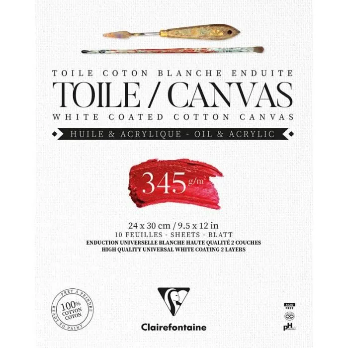 Bloc toiles - Fleur de Lys - 24 x 30 cm - 10 feuilles - Clairefontaine-0