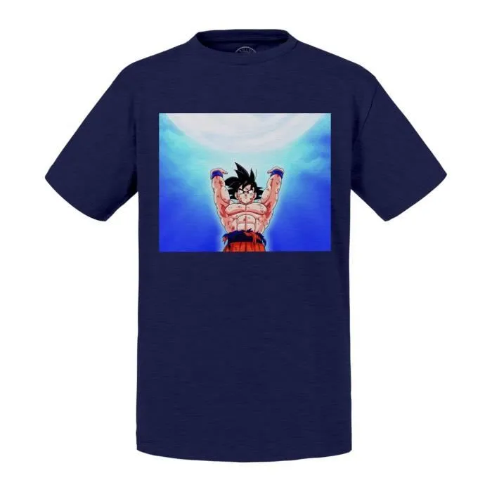 T-shirt Enfant Bleu Sangoku Genkidama Attaque Speciale Dragon Ball-0