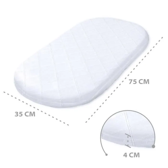 Matelas poussette 75x35cm - matelas berceau lit d'appoint ovale matelas bébé-1