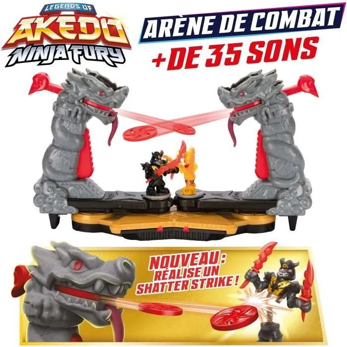 Arène de Combat Ninja Fury - MOOSE TOYS - AKEDO - Combat avec figurines, contrôleurs et effets sonores-0