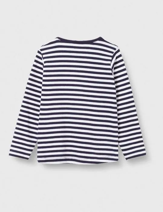 Salt - pepper - 13211202 - Salt and Pepper Longsleeve Seaside Stripes Chemise, Bleu Marine, 2 Mois Bebe garcon-2
