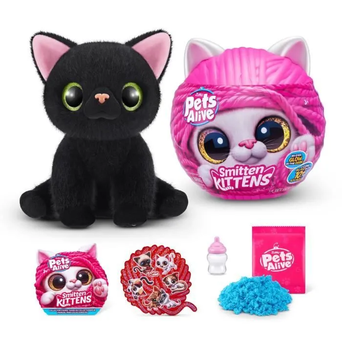 Peluches Interactives - ZURU - Smitten Kittens S1 - 8 chatons à collectionner avec sons et biberon-2
