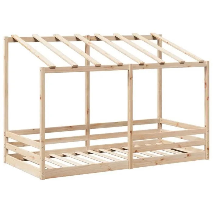 vidaXL Lit pour enfants avec toit 100x200 cm bois de pin massif, cadre de lit pour enfants, lit pour enfants en bois, meuble 846997-2