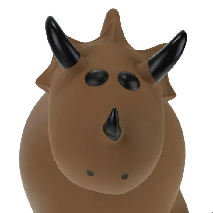 Relaxdays Animal sauteur avec pompe à air, en forme de tricératops, charge max. 50 kg, sans BPA, pour enfants, marron-4