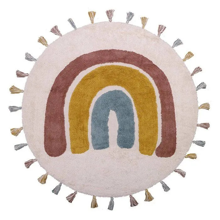 Tapis - Nattiot - Rainbow - Coton lavable - Rond Ø110 - Multicolore-0