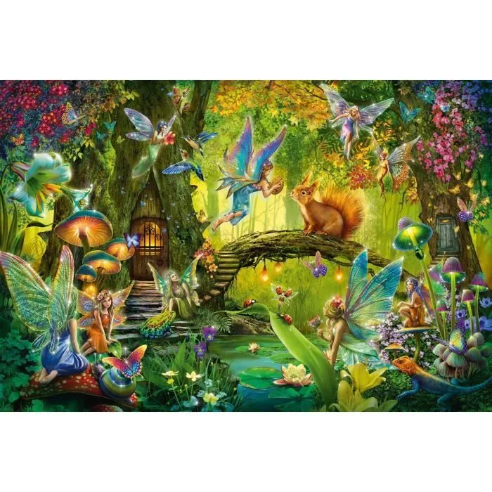 Puzzle Fées dans la forêt - SCHMIDT SPIELE - 200 pièces - Avec baguette magique-1